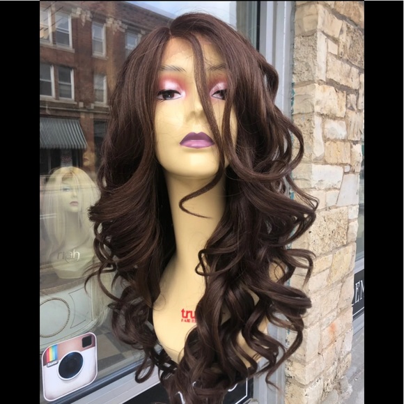 Accessories - Long Brown Wig Romance Curl Lacefront 2020 wig